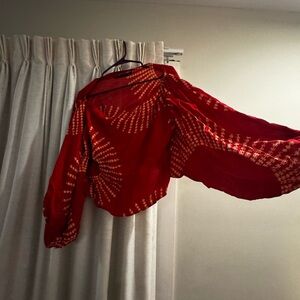 Manaola Red and White Women's Blouse